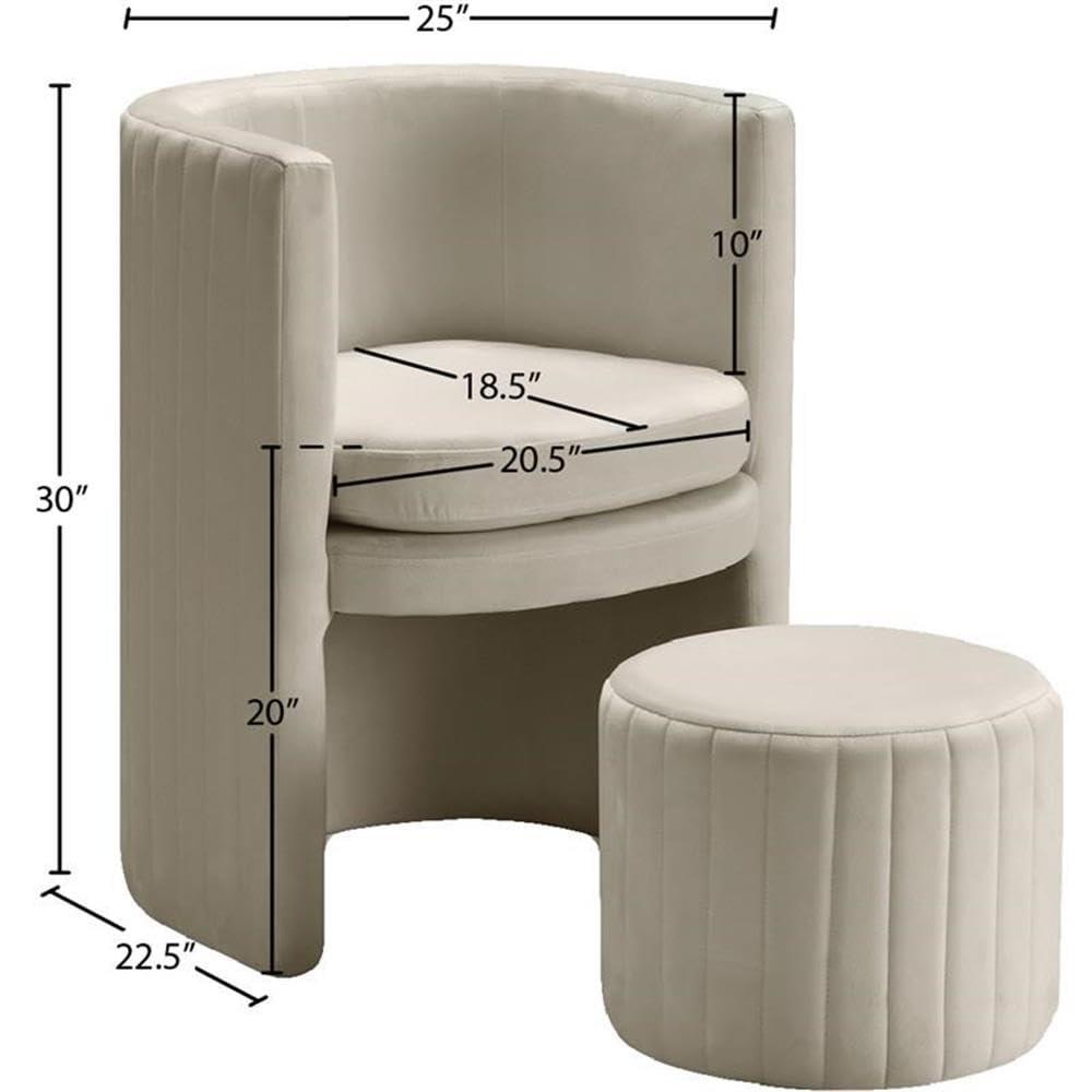 Maykoosh Art Deco Dreams Cream Velvet Accent Chair