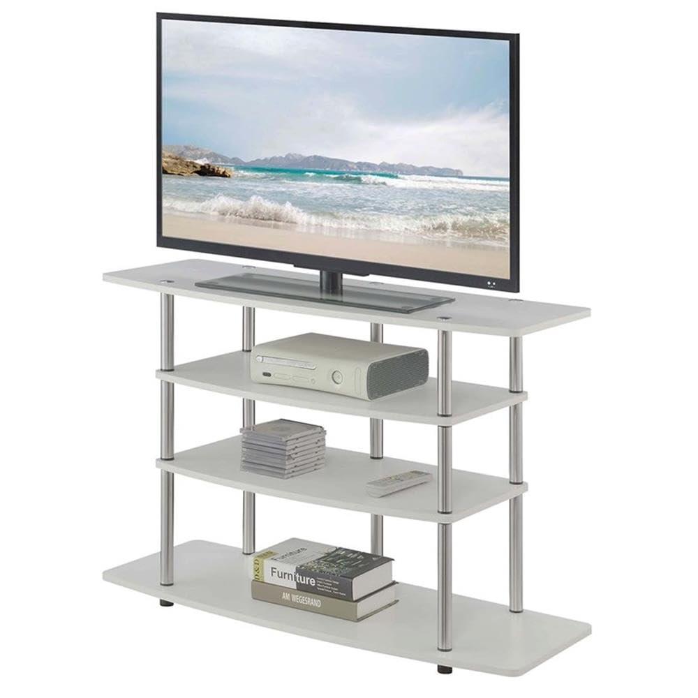 Convenience Concepts Designs2Go No Tools Wide Highboy 4 Tier TV Stand for TVs up to 46", White