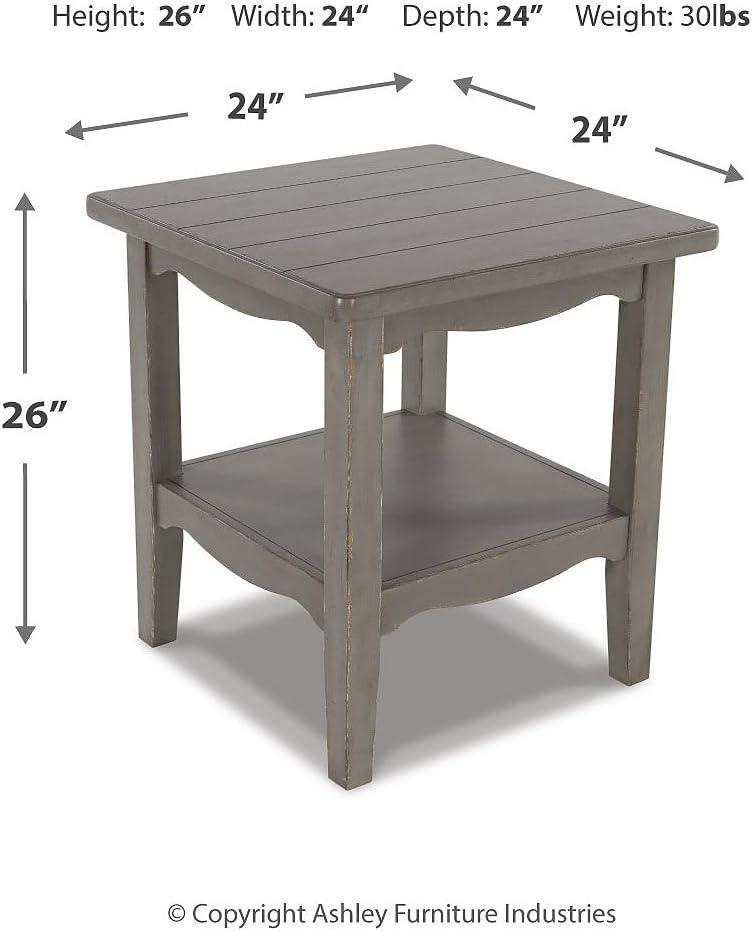 Signature Design by Ashley Traditional Charina End Table, Antique Gray