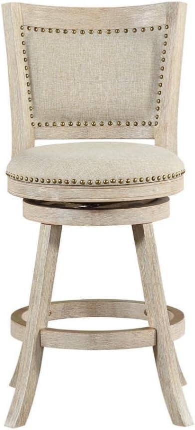 Dovecove Falken Swivel Upholstered Counter Stool with Solid Wood Frame