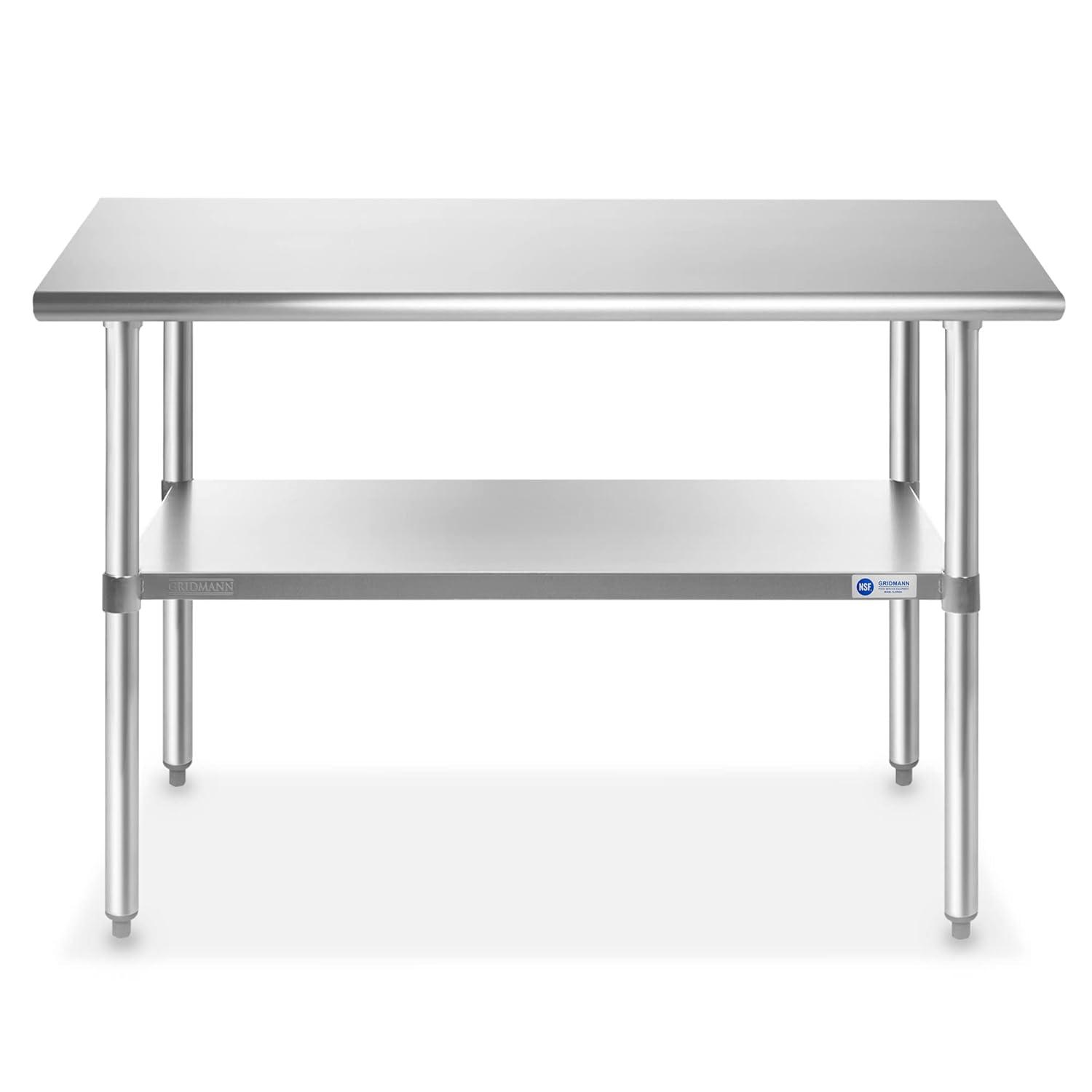 48" Stainless Steel Commercial Kitchen Prep Table with Undershelf