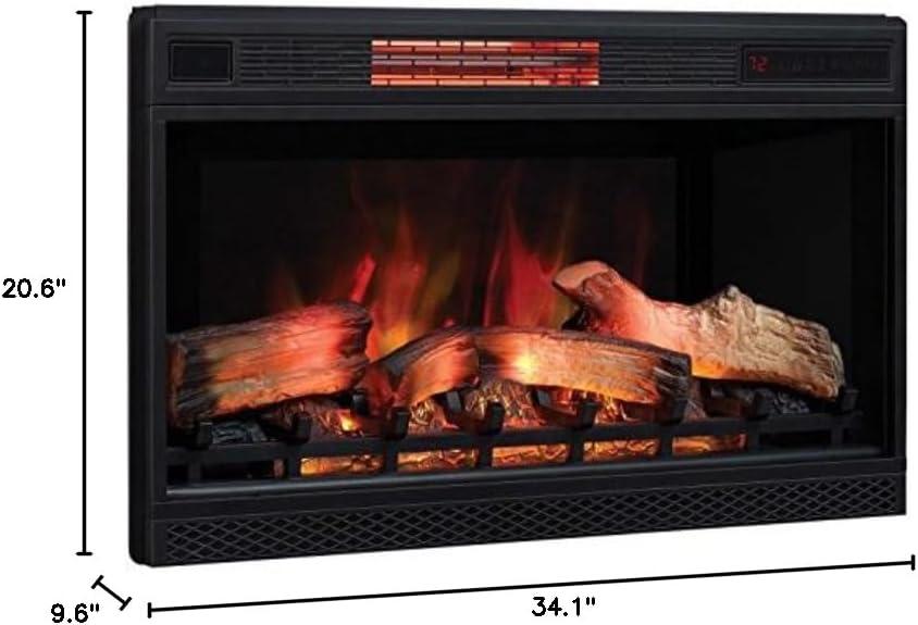 Classic 32-Inch White Electric Fireplace with Mantel