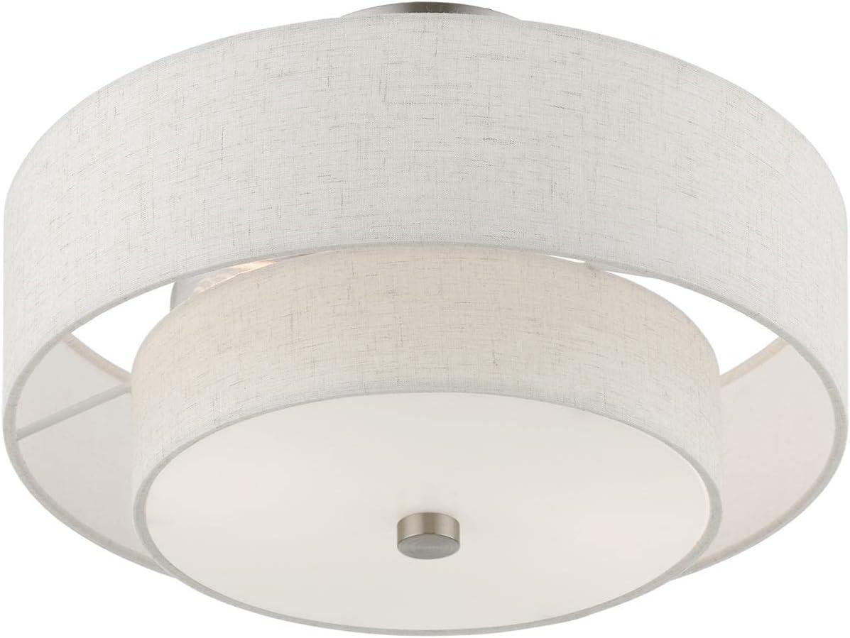 Livex Lighting Meridian 2 - Light Semi-Flush Mount in  Brushed Nickel