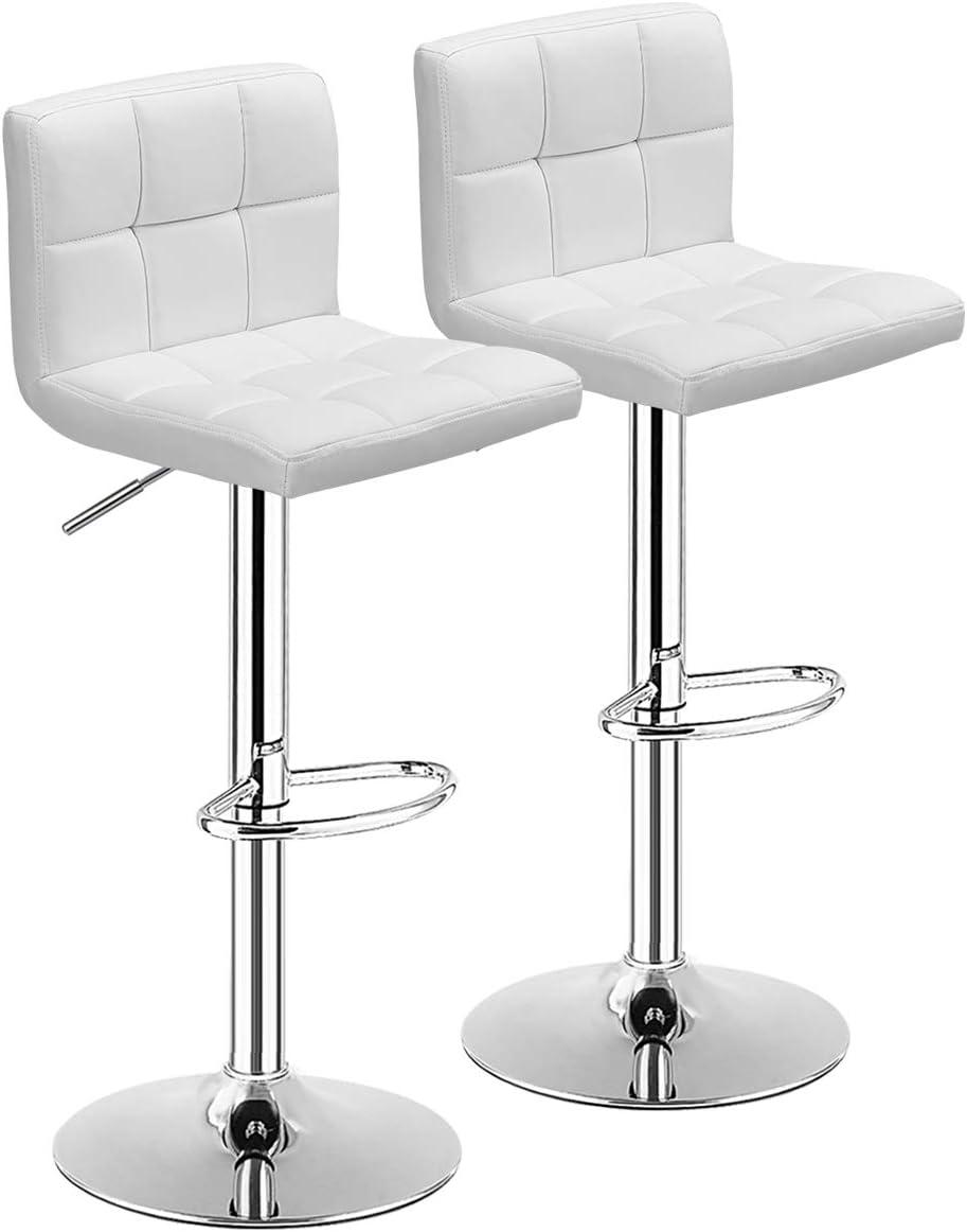 Bar Stools 1 Set Of 2, Counter Height Bar Stools, Square Cushion Bar Stools With Back, Footstool, Cafe, 2 Pieces