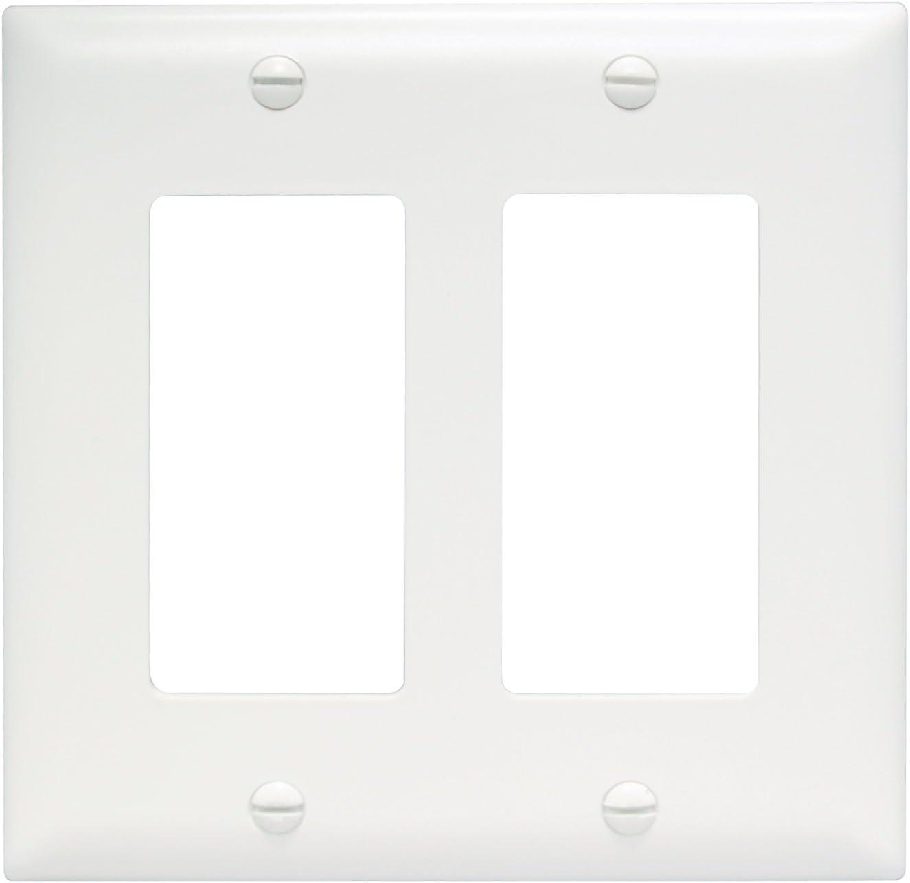 White 2-Gang Nylon Wall Plate Faceplate