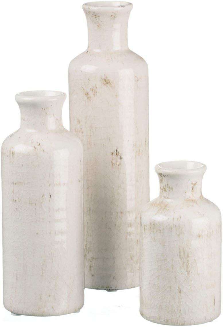 Sullivans Set of 3 Small Ceramic Bottle Vases 5"H  7.5"H & 10"H