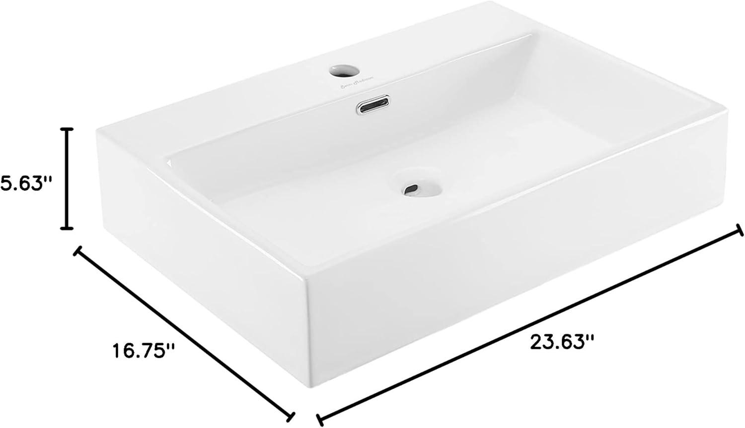 Claire 24" Rectangle Wall-Mount Bathroom Sink