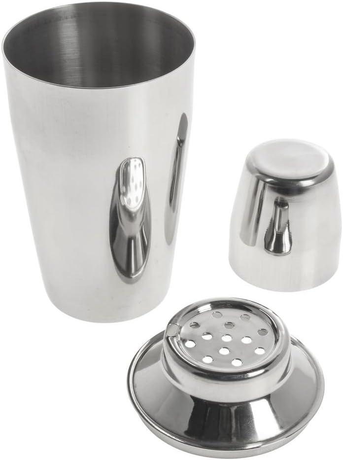 16 oz Silver Stainless Steel Cocktail Shaker with Mirror Finish