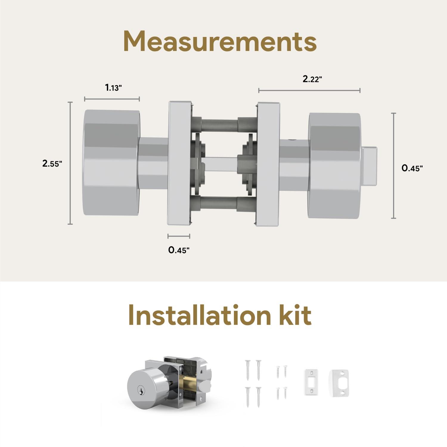 Mega Handles - SUANA Deadbolt I Entrance Deadbolt Lock - Heavy Duty Square Locking Deadbolt for Left or Right-Handed Doors - Interior/Exterior - Satin Nickel