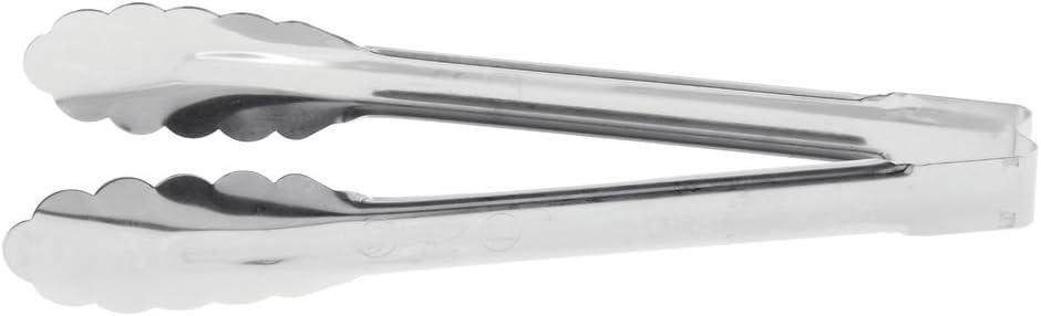 9.5-Inch Silver Heavy-Duty Stainless Steel Kitchen Tongs