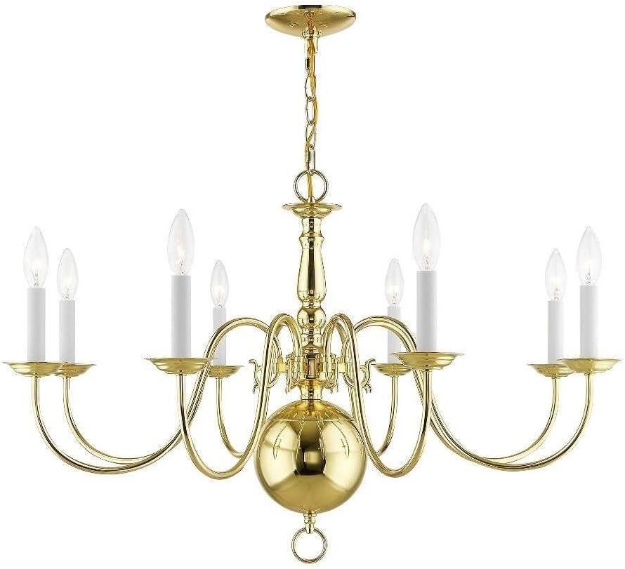 Livex Lighting Williamsburgh 8 - Light Chandelier in  Polished Brass