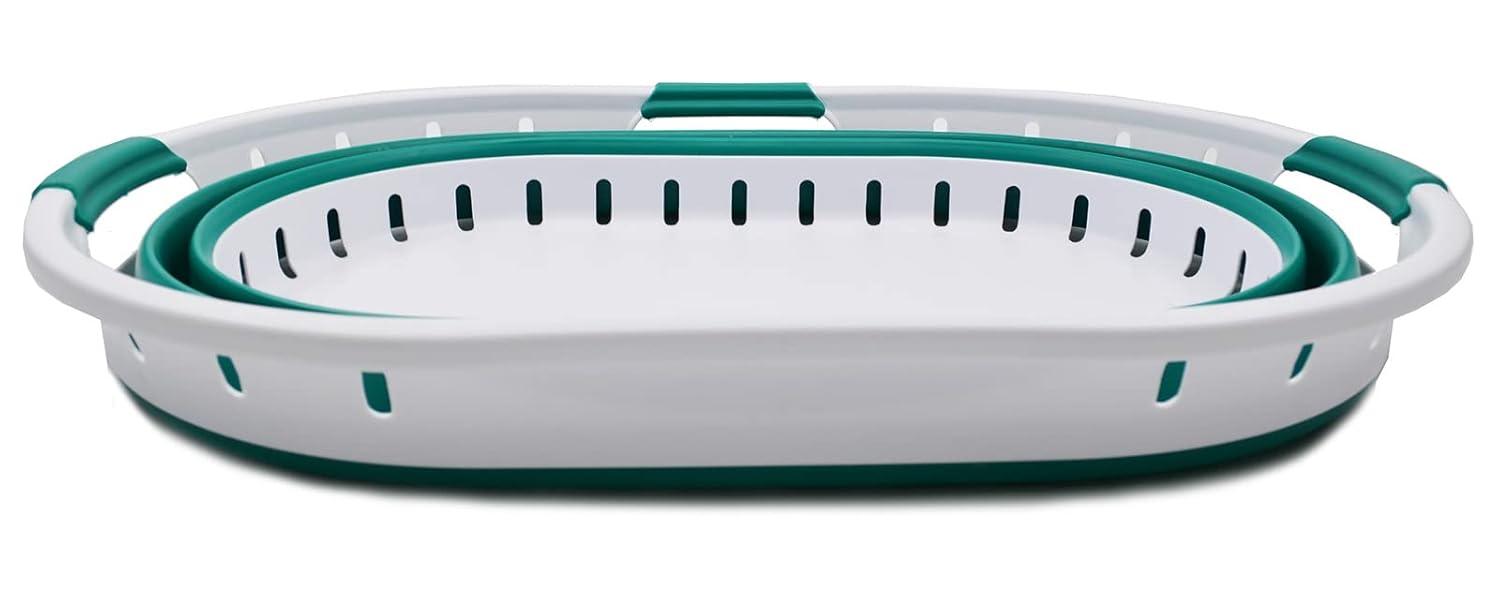 SAMMART 44L Collapsible Plastic Laundry Basket - Foldable Pop Up Storage Container / Organizer - Space Saving Hamper / Basket