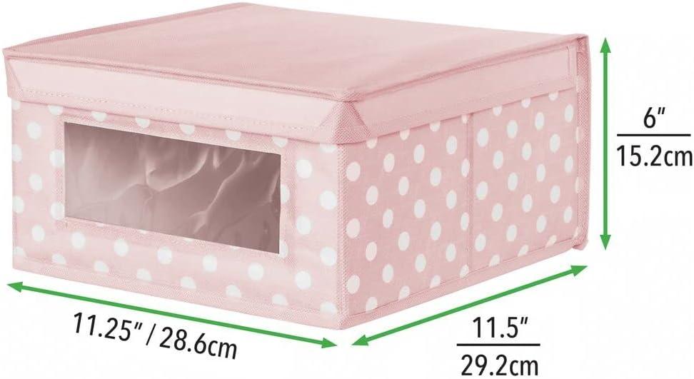 mDesign Medium Fabric Nursery Box with Lid/Window
