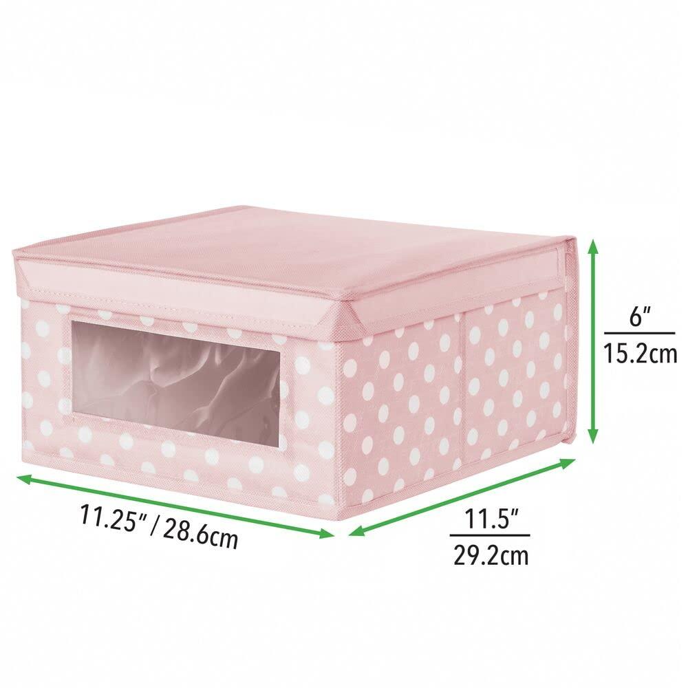 mDesign Medium Fabric Nursery Box with Lid/Window