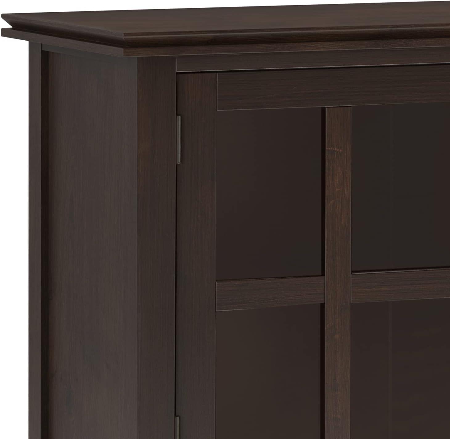 Simpli Home Artisan Solid Wood Large Sideboard Buffet In Dark Chestnut Brown