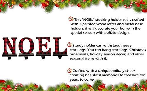 Glitzhome 6.75" H LED Light Gingerbread House Christmas Stocking Holder,Metal Xmas Hanging Hooks Stocking Hanger Battery Operated Stocking Holders for Fireplace Mantle Seasonal Decor