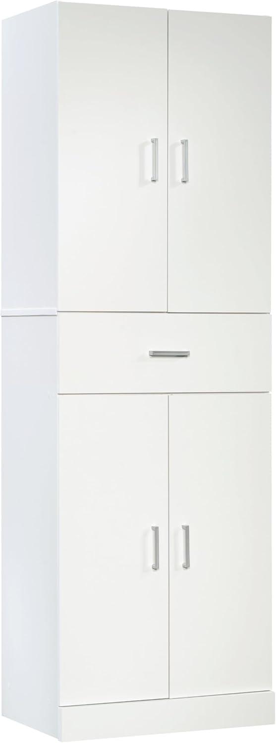 Sauder 4 Door Contemporary Storage Cabinet with Drawer White