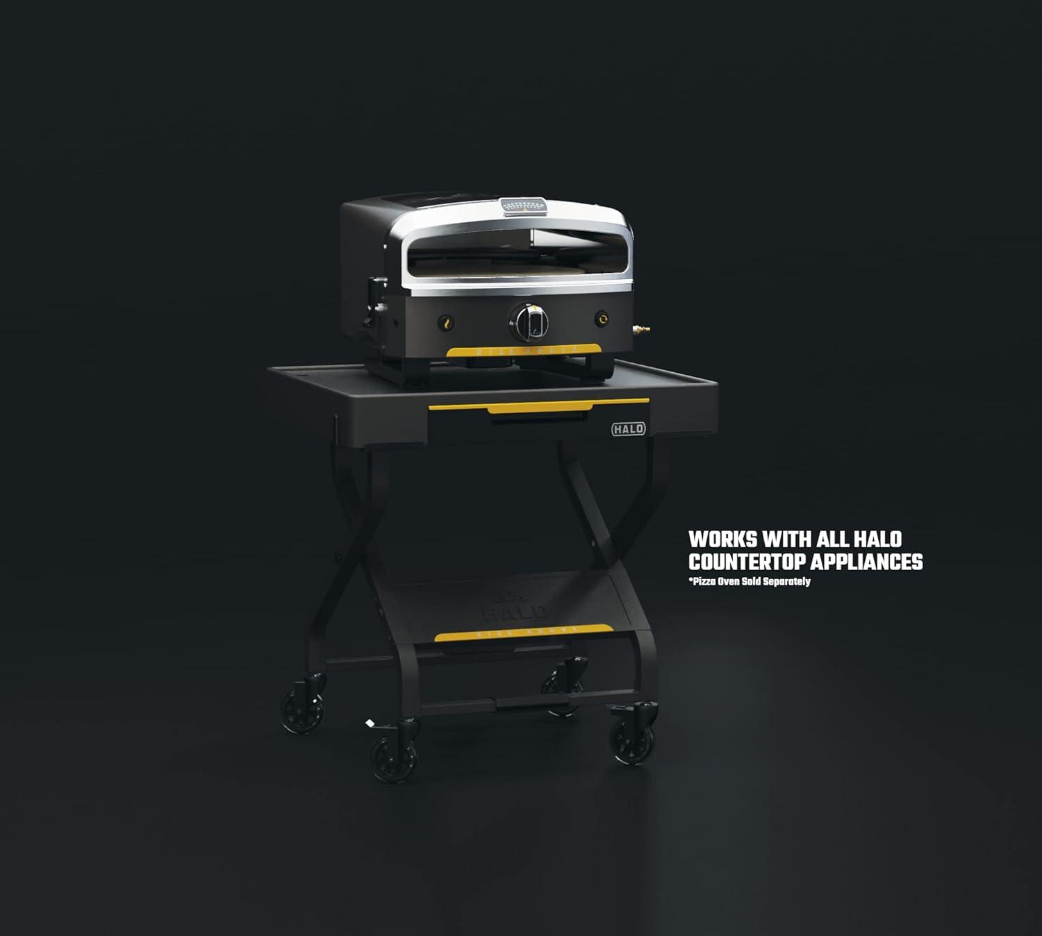 Collapsible Outdoor Countertop Cart with Propane Storage and Utility Hooks