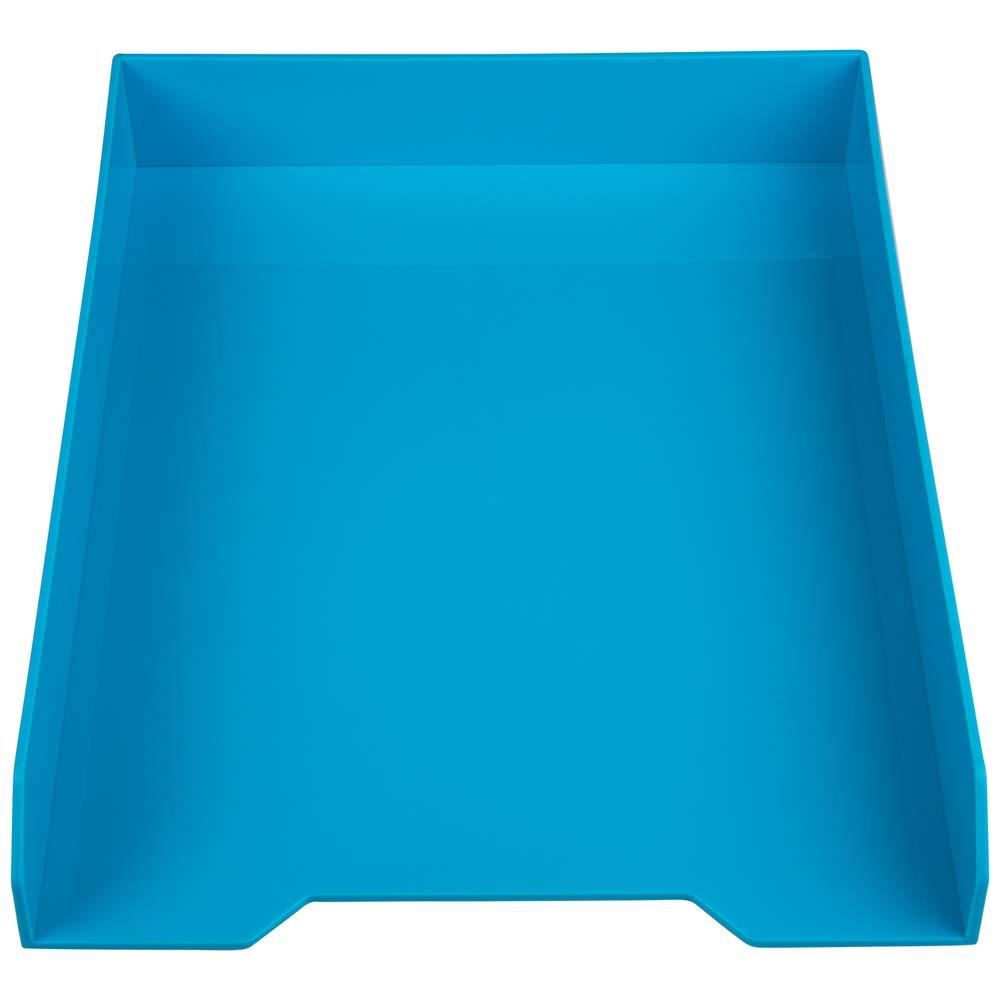 JAM PAPER Stackable Paper Trays - Blue - Letter Tray - Sold Individually 9.75 "  x 12.5 "  x 6 "