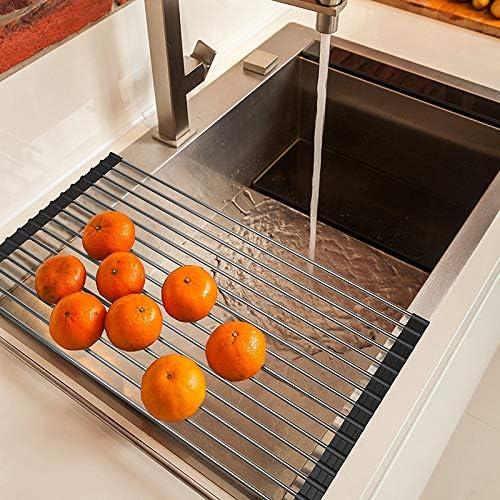 Black Stainless Steel Foldable Over-Sink Dish Drying Rack