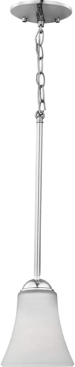 Progress Lighting, Angelic Collection, 1-Light Mini-Pendant, Polished Chrome, Etched Glass Shade