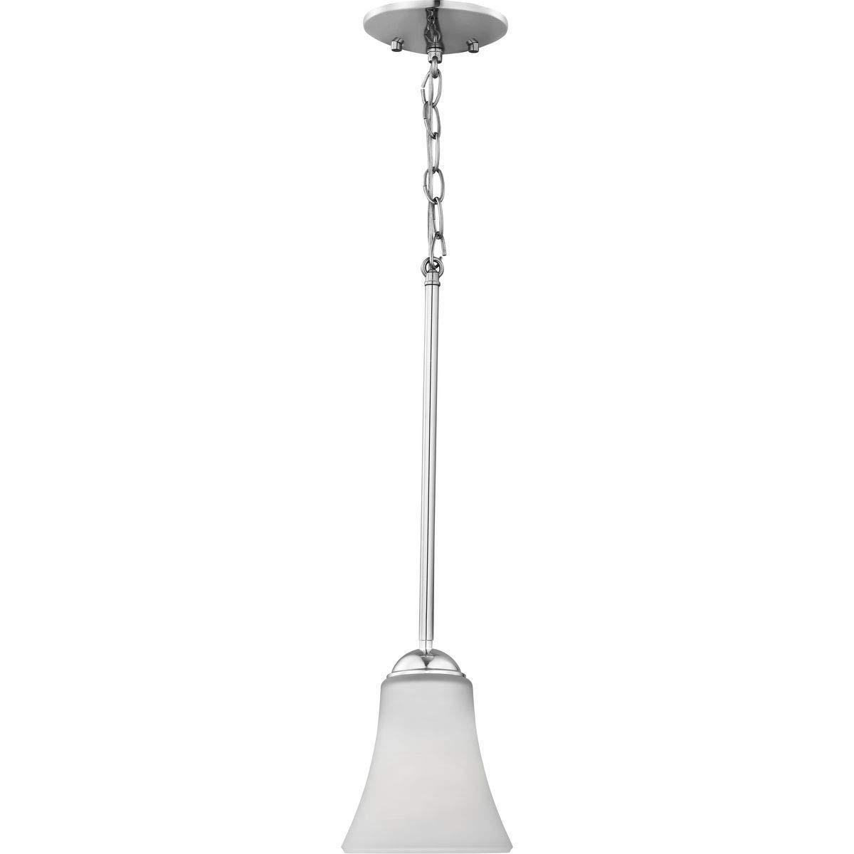 Progress Lighting, Angelic Collection, 1-Light Mini-Pendant, Polished Chrome, Etched Glass Shade