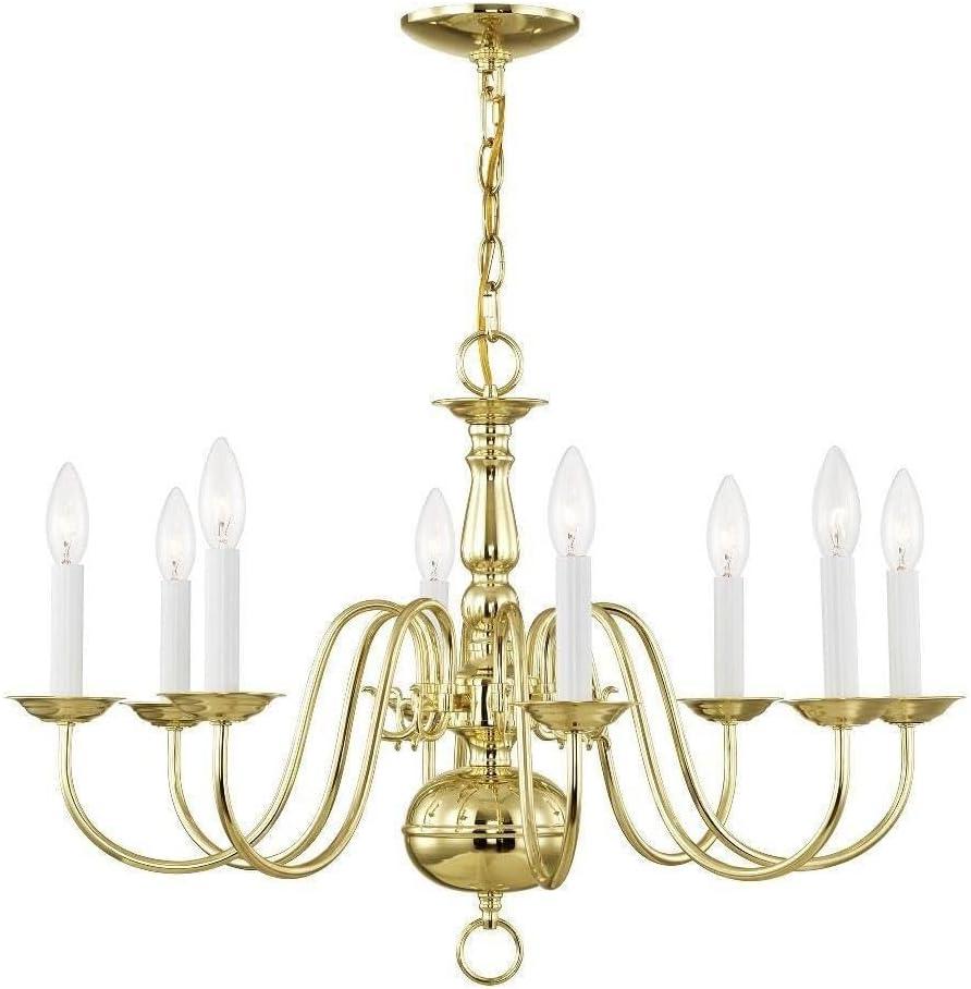 Livex Lighting Williamsburgh 8 - Light Chandelier in  Polished Brass