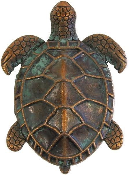 Verdigris Copper Sea Turtle Cabinet Door Dresser Drawer Pull Knob Kitchen Bathroom Nautical Hardware Ocean Decor
