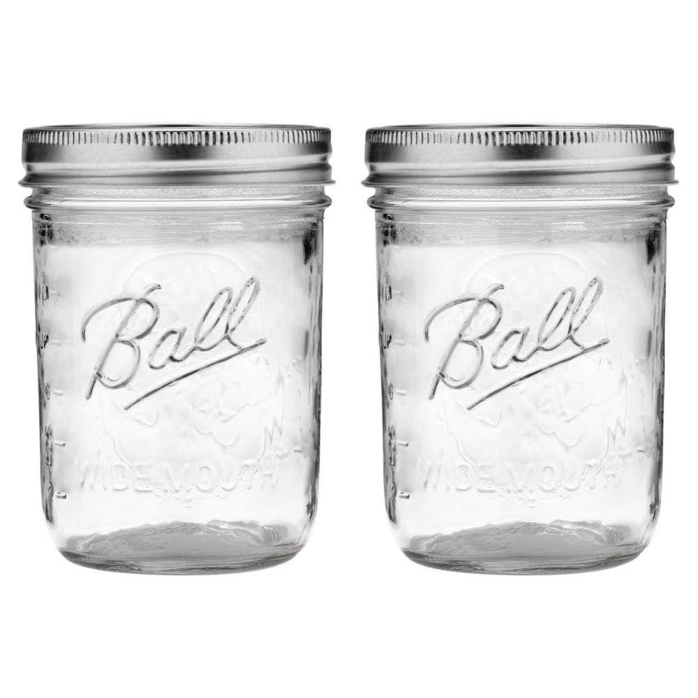 Wide Mouth Mason Jars 16 oz - (2 Pack)