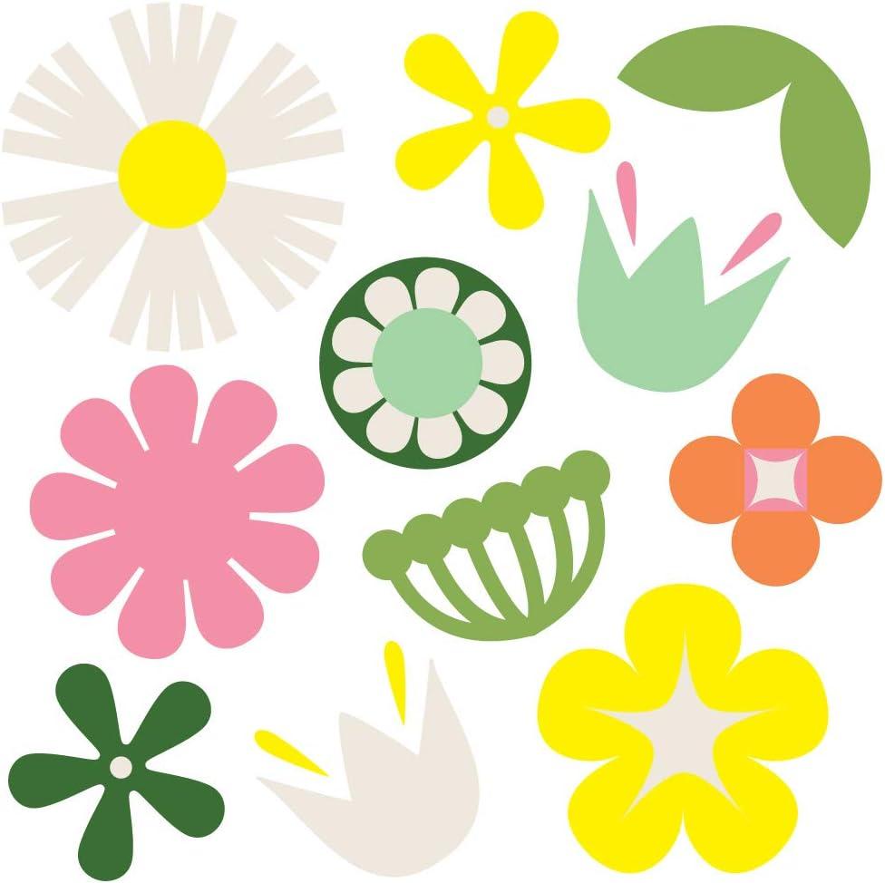 Multicolor Retro Floral Peel and Stick Wall Decal Set