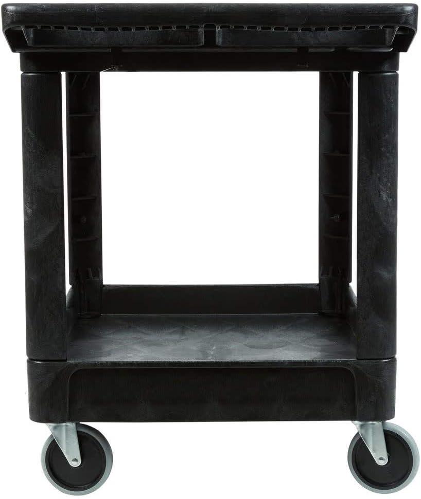Rubbermaid Heavy Duty 2-Shelf Utility Cart With Lipped Shelf Medium