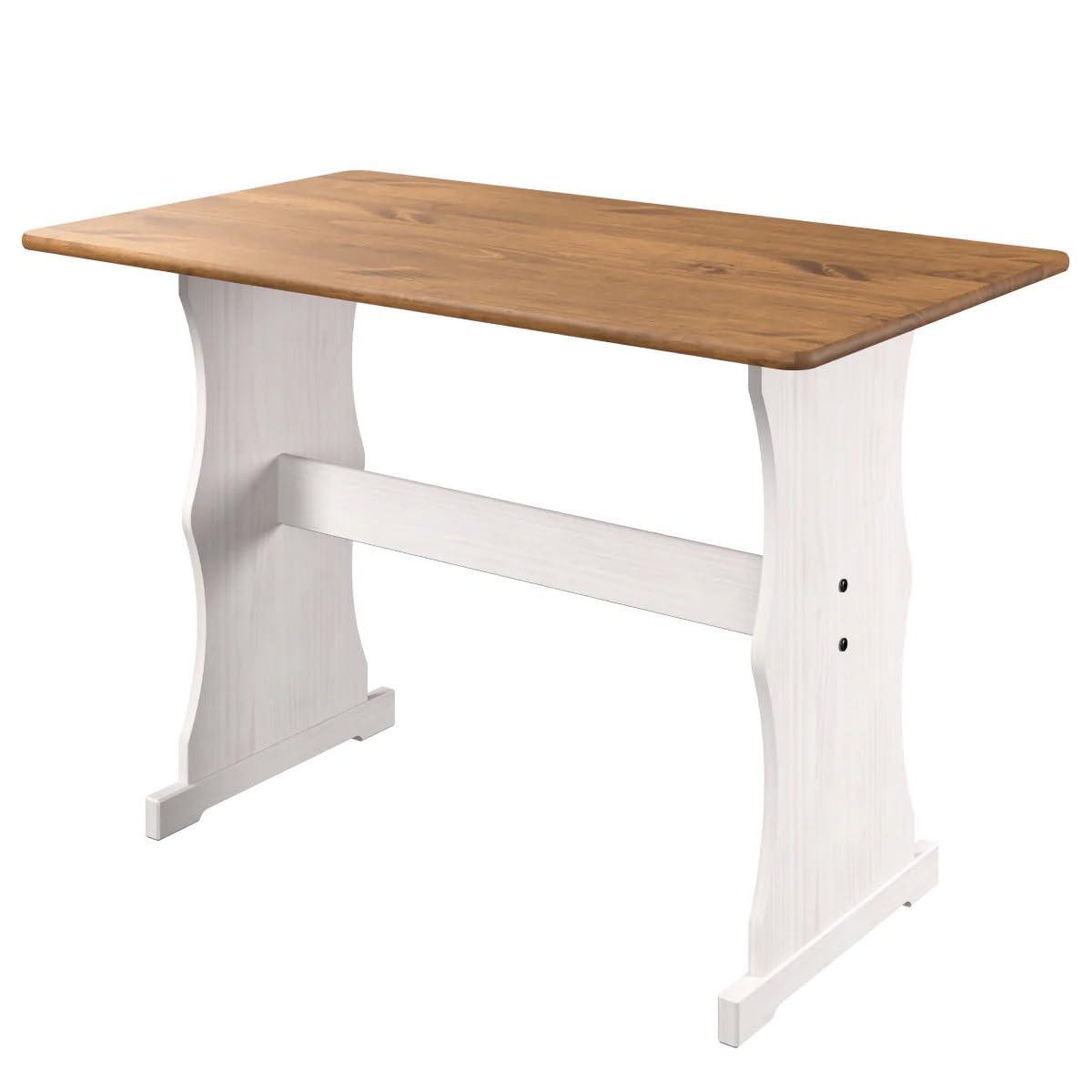 OS Home and Office Furniture Solid Pine Corner Dining Booth in White