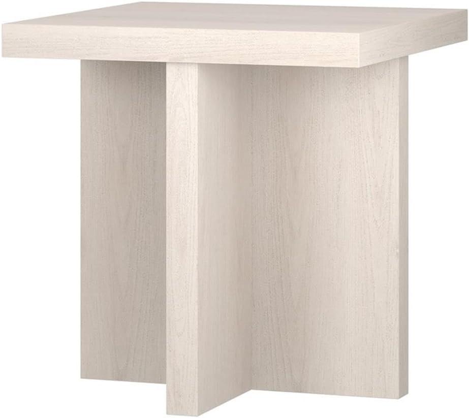 Evelyn&Zoe Elna 22" Wide Square Side Table, Alder White