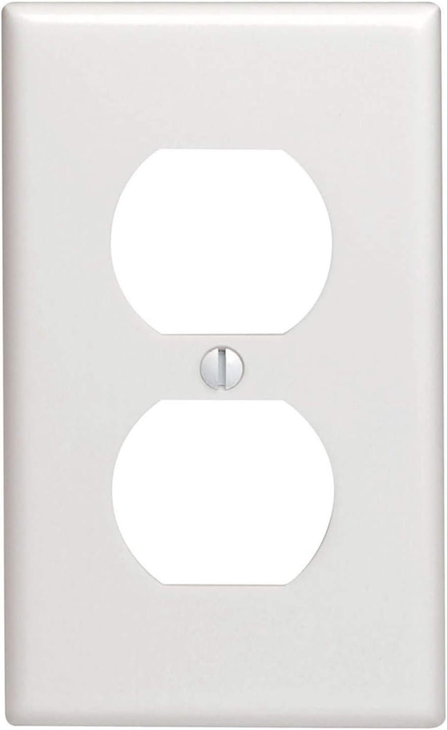 Leviton 88003 1-Gang Duplex Device Receptacle Wallplate, White