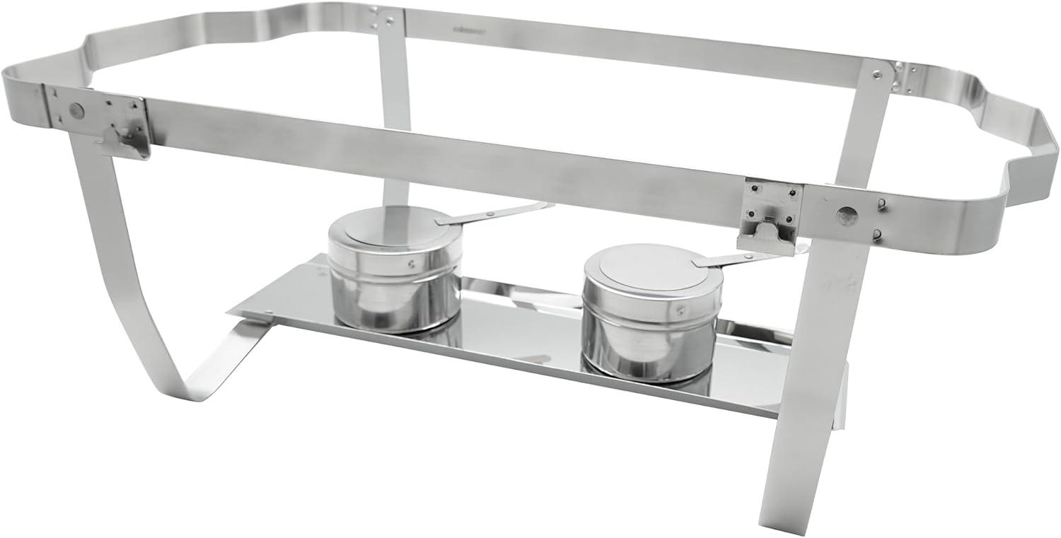 Full-Size Silver Stainless Steel Catering Chafer with Plastic Handle