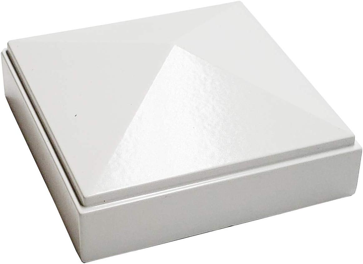 2" x 2" Aluminium Pyramid Post Cap for Metal Posts - Pressure Fit - White