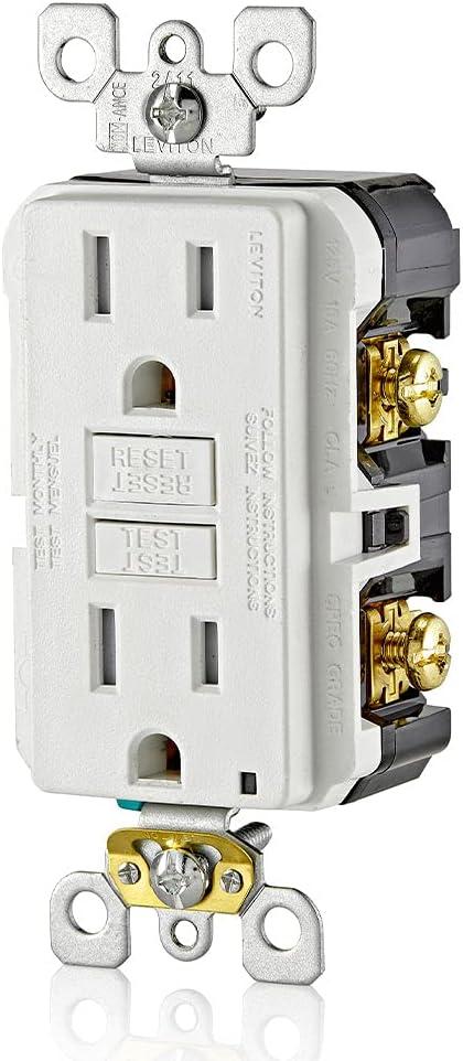 Leviton Smartlockpro Series 15A Self Test Tamper Resistant GFCI Outlet GFTR1-W