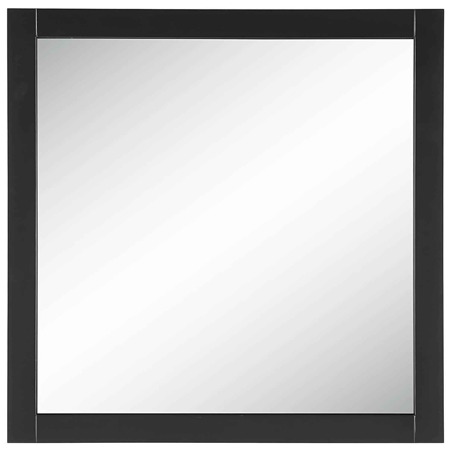 Shorewood Square Bathroom Mirror, 30" H x 30" L, Soft Matte Black, Solid Wood Framed, Decorative Vanity or Entryway Accent – Design House, 589655