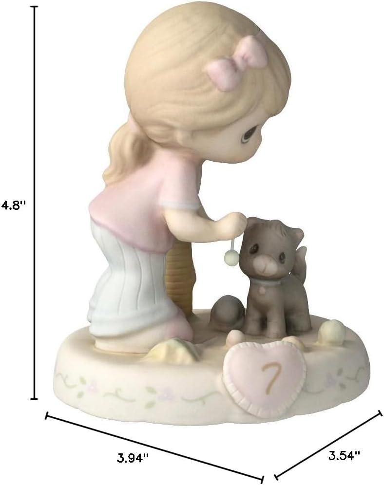 Blonde Girl with Cat Porcelain Figurine, 5 Inches