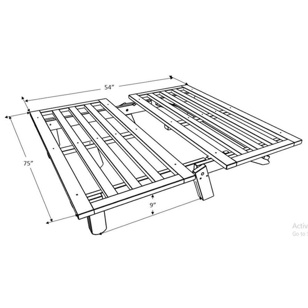 Estructura de Futón de Madera Carson con Acabado Marrón Java-colchón No Incluido