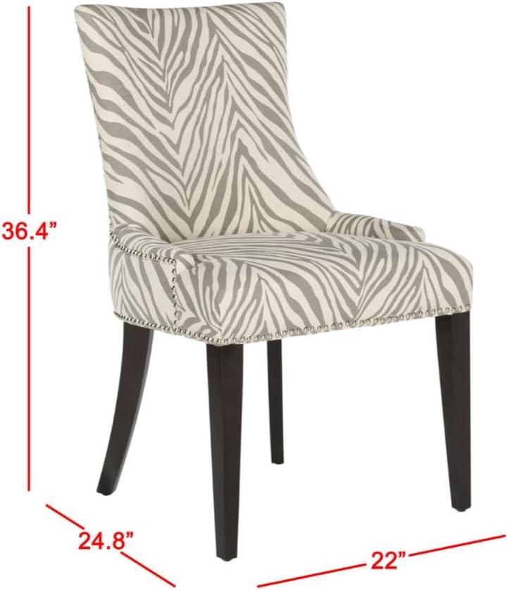 SAFAVIEH Becca 19''H Zebra Dining Chairs Ivory / Grey