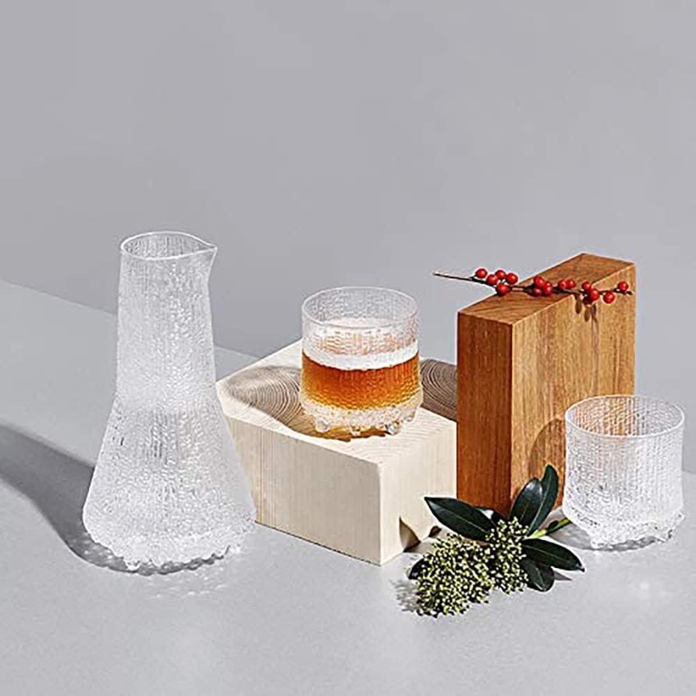 Clear Textured Glass 17 oz Pitcher for Cold Drinks