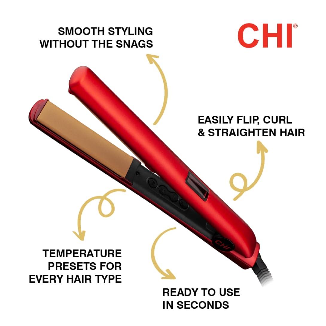 Ruby Red Ceramic Tourmaline Flat Iron with LED Display