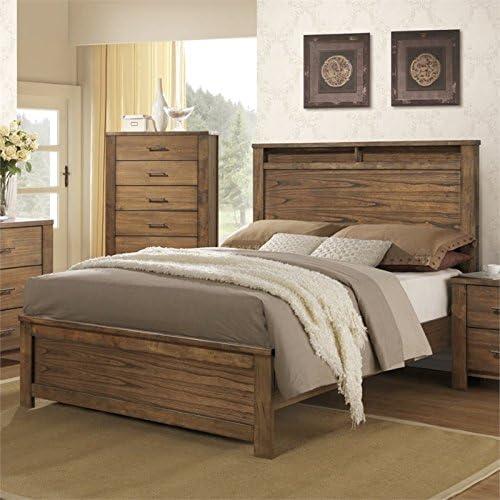 Progressive Furniture Brayden Queen Wood Panel Bed in Satin Mindi Brown