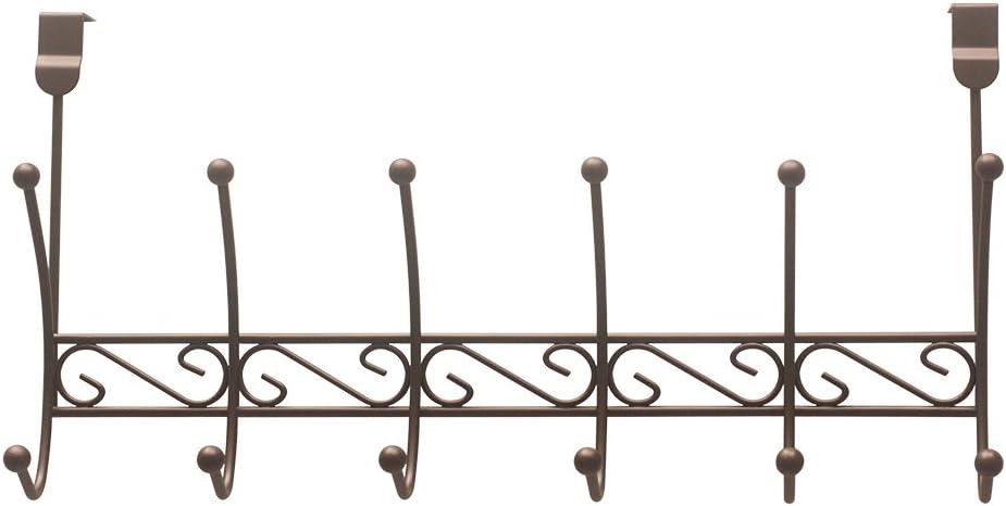 Bronze Heavy Duty Over-the-Door 6 Hook Rack