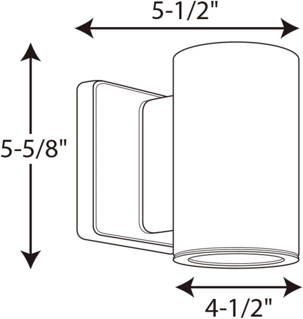 Progress Lighting Cylinders 1-Light Outdoor Wall Light in White Aluminum with Shade