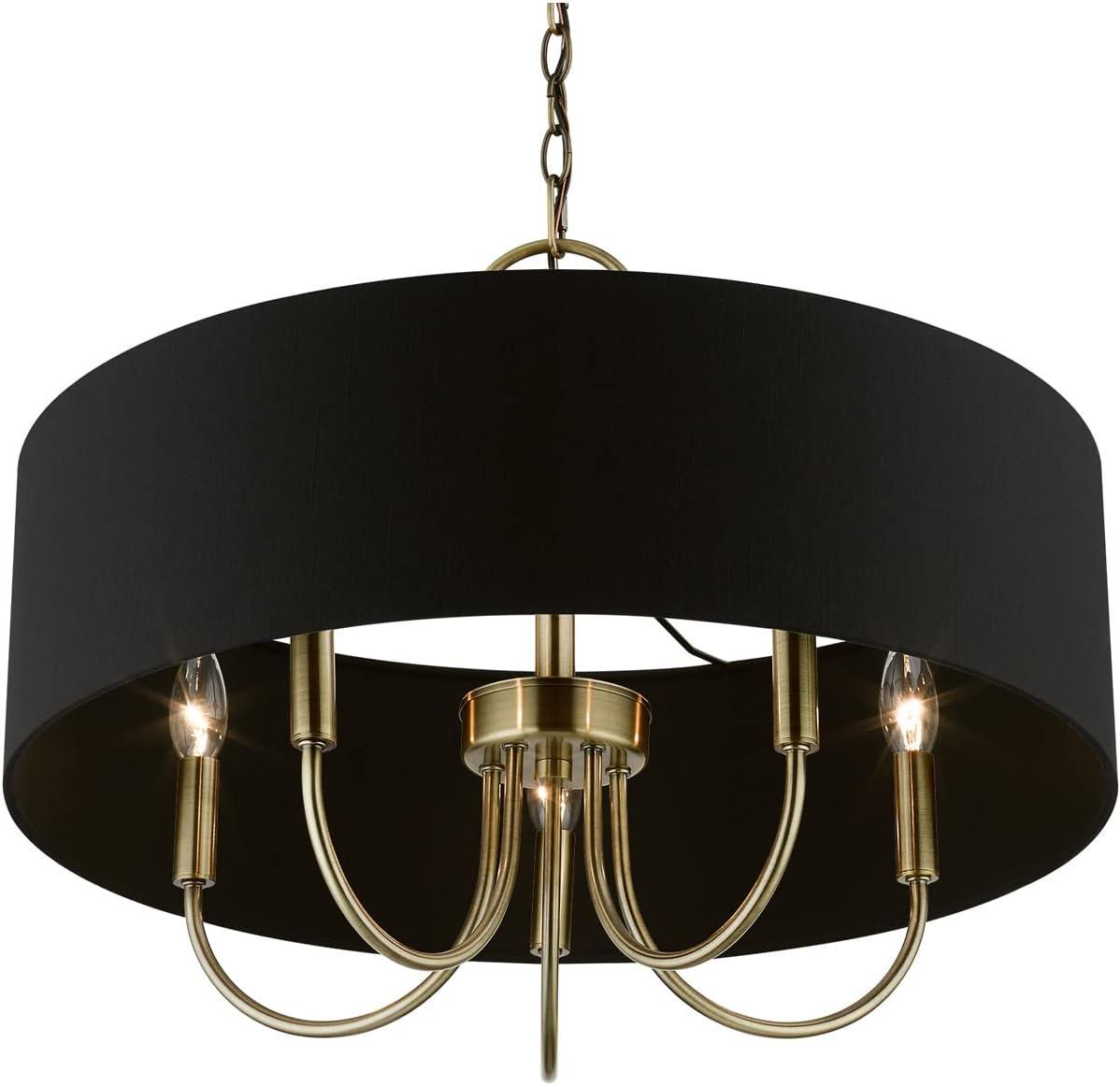 Livex Lighting 40115 Huntington 5 Light 23" Wide Taper Candle Drum Chandelier - Brass