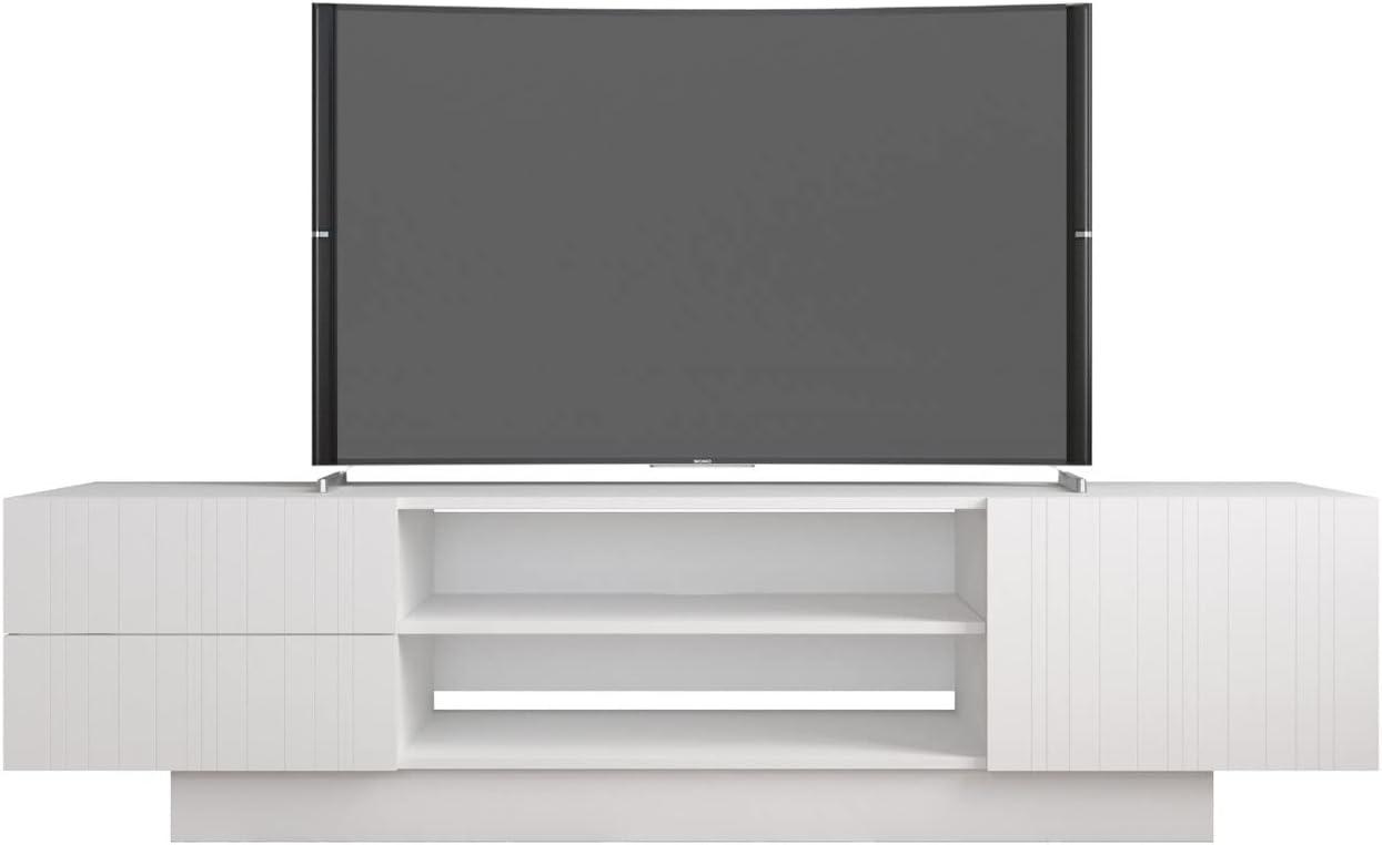 Galleri TV Stand for TVs up to 80" Black - Nexera: Media Console with Open Shelves & Drawer Storage