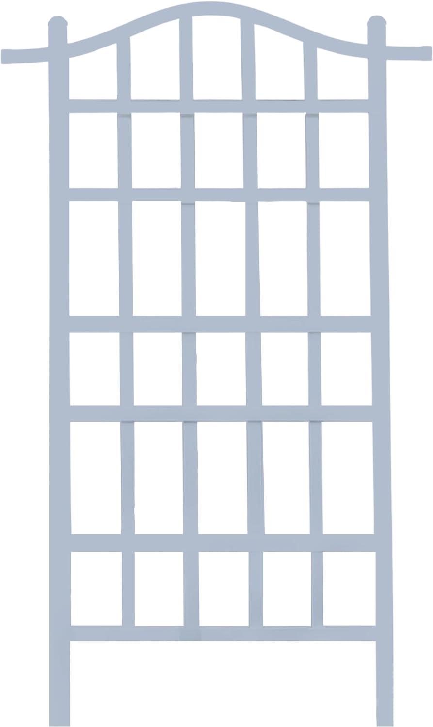 Dura-Trel Inc Dura-Trel Melrose 35 x 75 Inch Vinyl Outdoor Garden Patio Plant Trellis, White