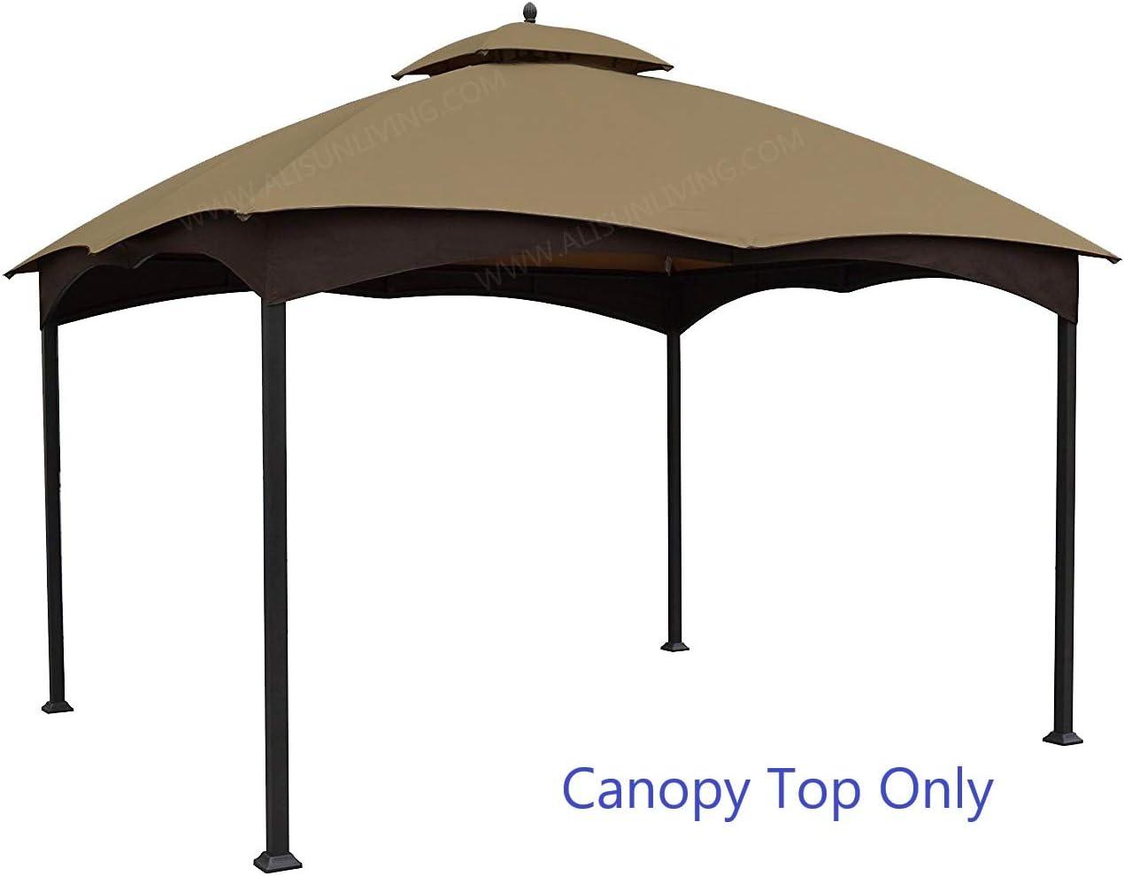 Golden Brown UV-Protected Rectangular Gazebo Canopy Top